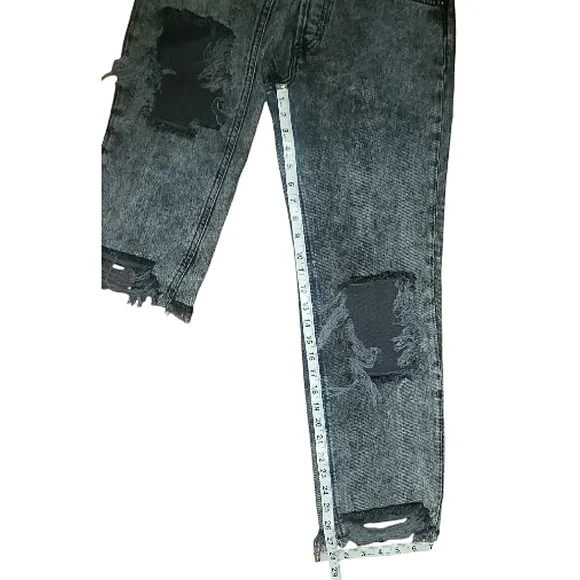 Free People We The Free Maggie Distressed Raw Hem Bottlerocket Mid-Rise Jeans 26 - Picture 15 of 16